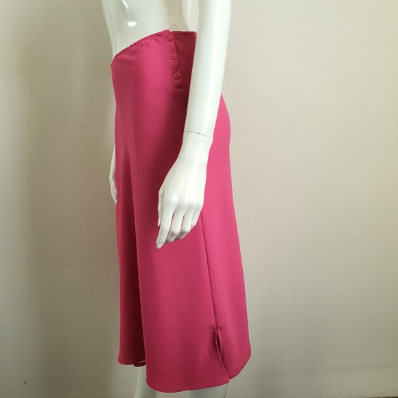 Liz Davenport Vibrant Pink A Line Skirt Oversized 12 Vintage - Picture 7 of 8